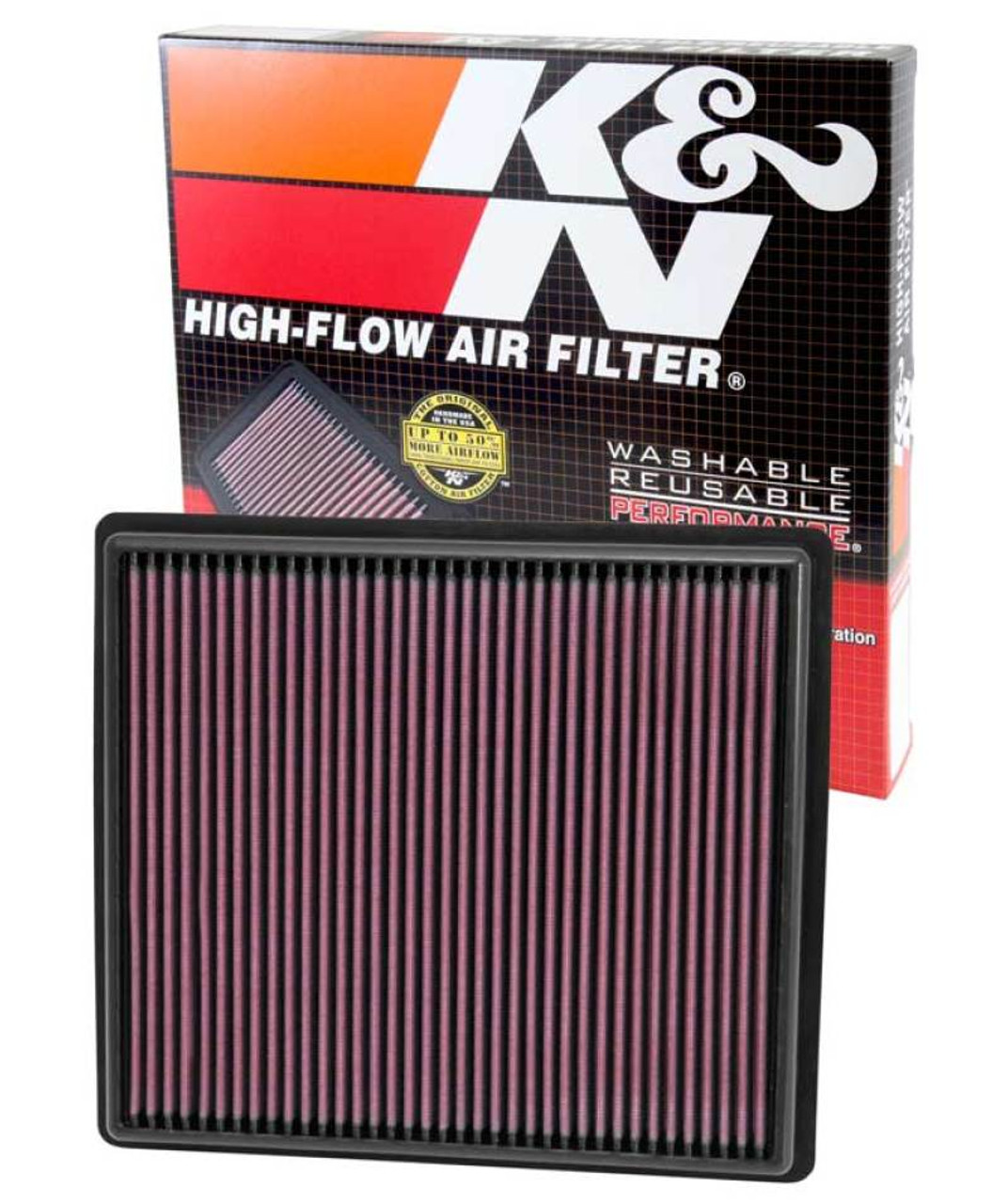 K&N Replacement Air Filter - Panel for 13 Chevrolet Malibu 2.5L/2.0L - 33-2497