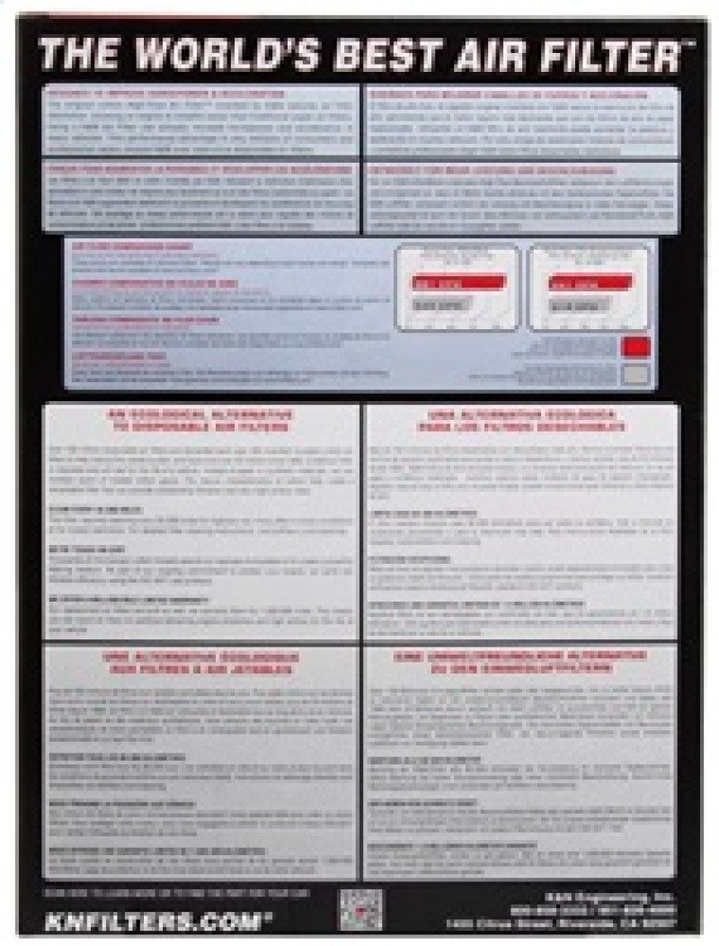 K&N Replacement Panel Air Filter (Left Side) 2014-2015 Jaguar F-Type 3.0L/5.0L - 33-3021