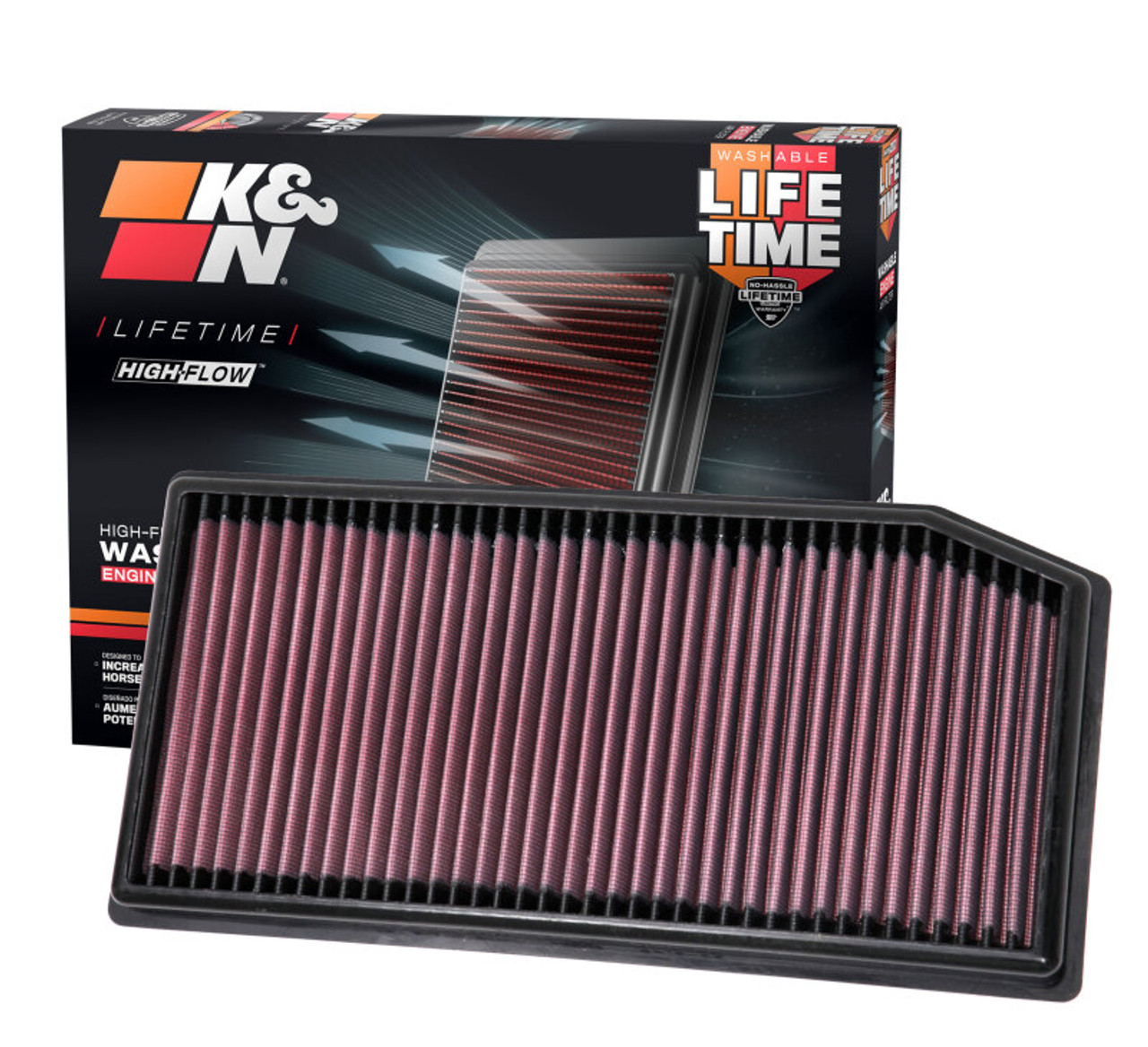 K&N 2019 Mercedes Benz E350 L4-2.0L F/I Replacement Drop In Air Filter - 33-3142