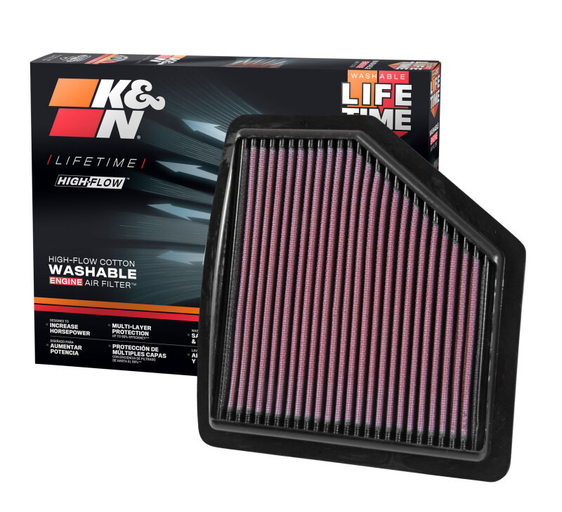 K&N Replacement Panel Air Filter for 2016 Honda HR-V 1.8L - 33-5037