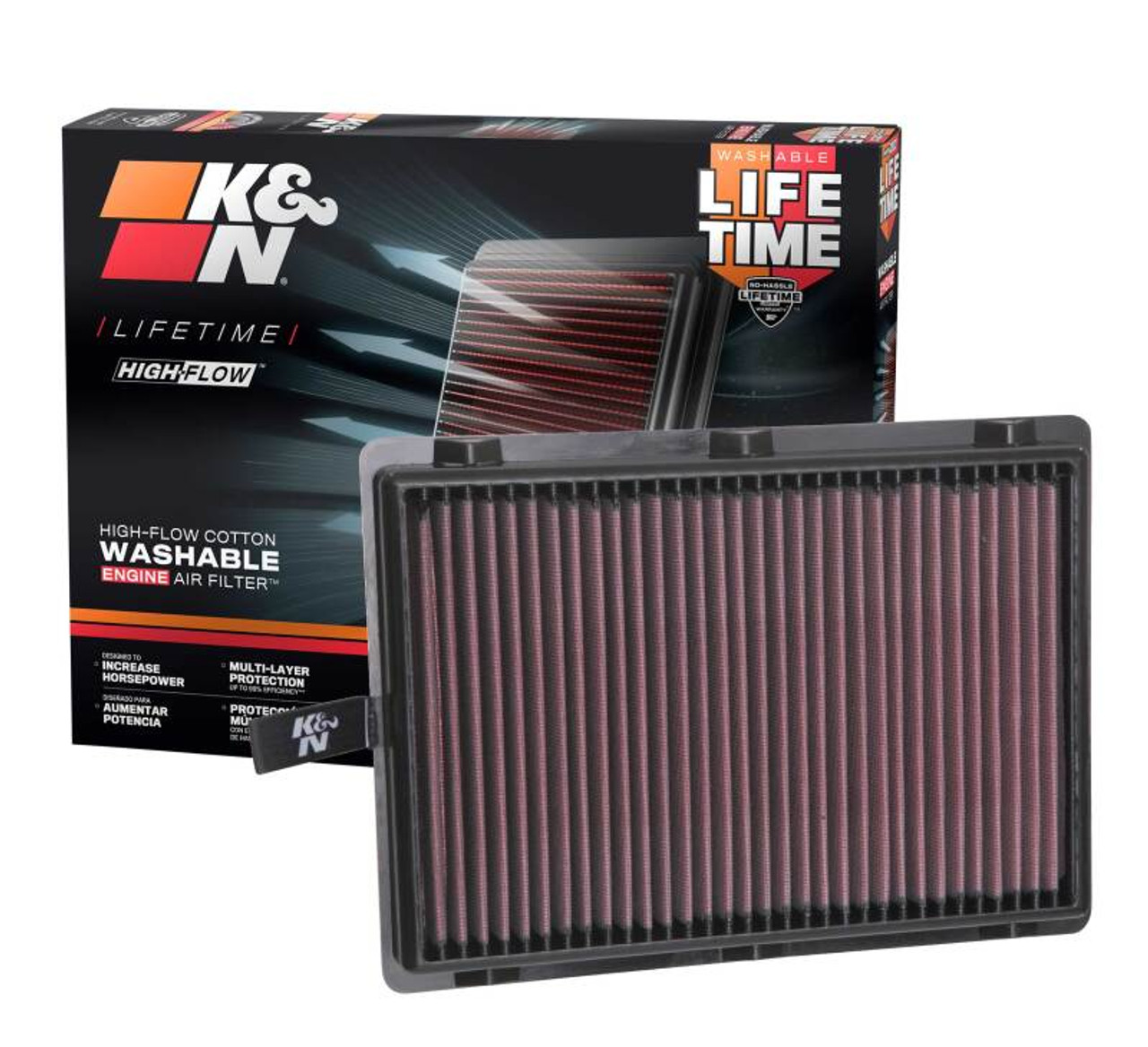 K&N 17-18 Hyundai Santa Fe Sport L4-2.4L F/I Drop In Air Filter - 33-5075