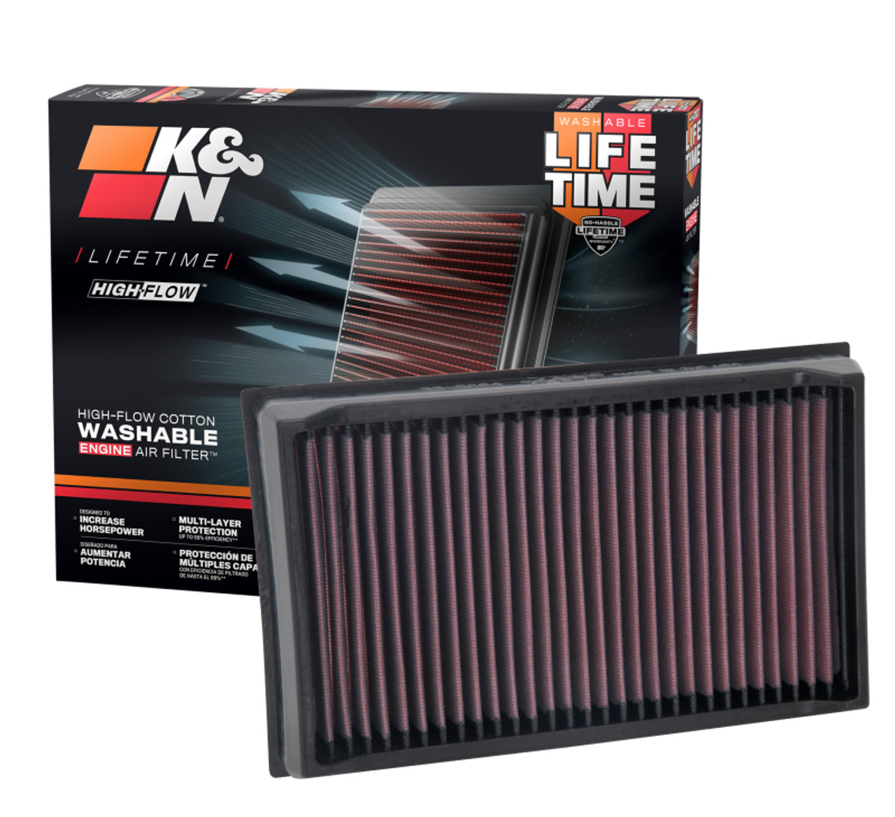 K&N 2019 Volkswagen Jetta 1.4L F/I Replacement Panel Air Filter - 33-5084