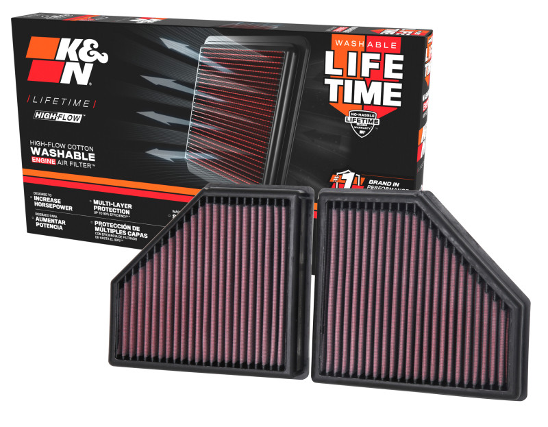 K&N 16-19 BMW 750i L6-4.4L F/I Replacement Drop In Air Filter - 33-5086