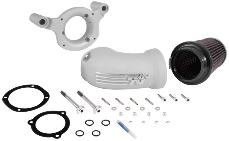 K&N 01-17 Harley Davidson Softail / Dyna FI Performance Air Intake System Silver - 57-1137S