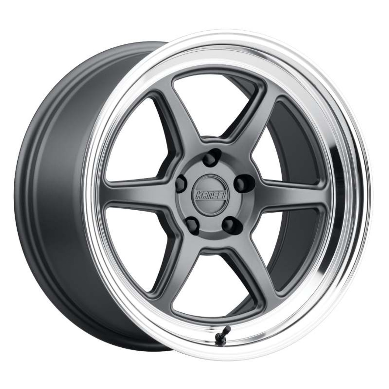 Kansei K14G Roku 18x9.5in / 5x108 BP / 38mm Offset / 63.4mm Bore - Grey & Machined Lip Wheel - K14G-189523+38