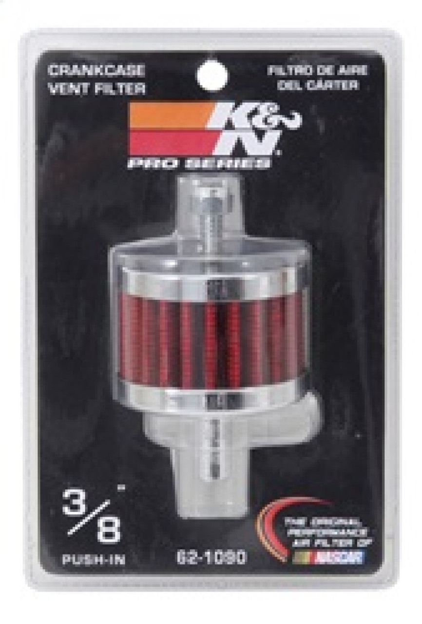 K&N Steel Base Crankcase Vent Filter 3/8in OD Tube  2in OD 1-1/2in Height - 62-1090