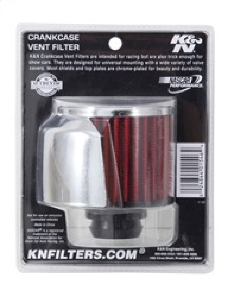 K&N 1in Flange L x 3in OD x 2.5in Height Clamp On Crankcase Vent Filter - 62-1516