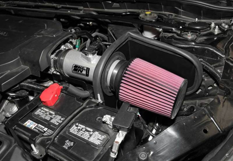 K&N 13-14 Honda Accord 3.5L V6 69 Series Typhoon Air Intake System - Silver Cold Air Intake Kit - 69-1212TS