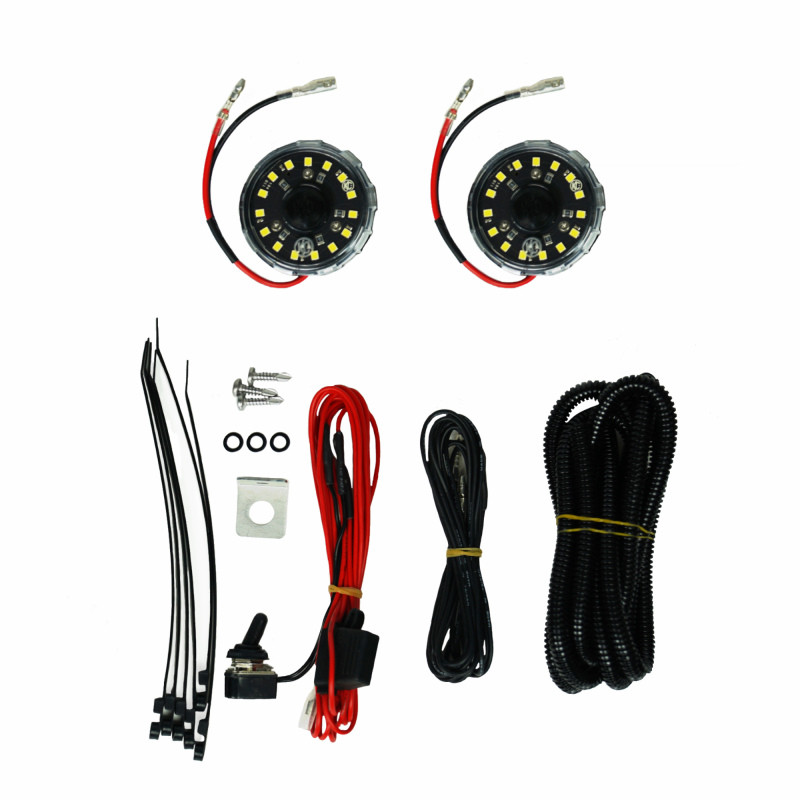 KC HiLiTES Cyclone 2in. LED Universal Under Hood Lighting Kit (Incl. 2 Cyclone Lights/Switch/Wiring) - 355