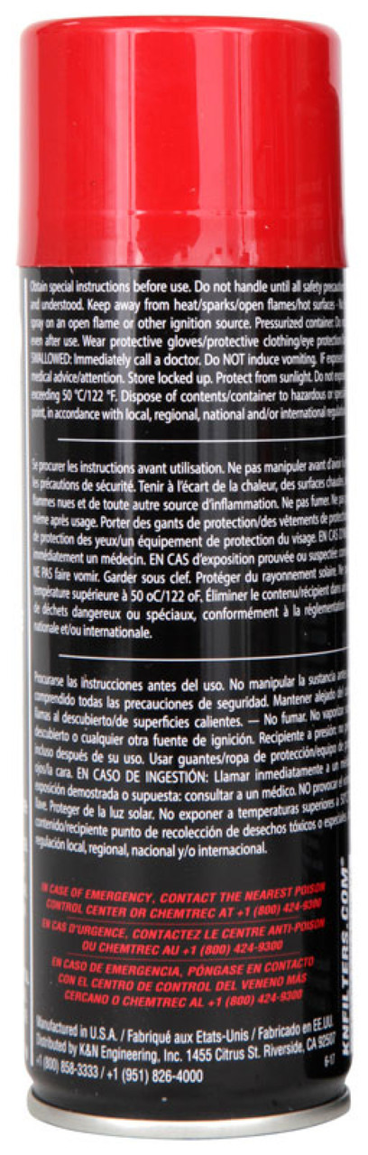 K&N 6.5 OZ Aerosol Spray Air Filter Oil - 99-0504