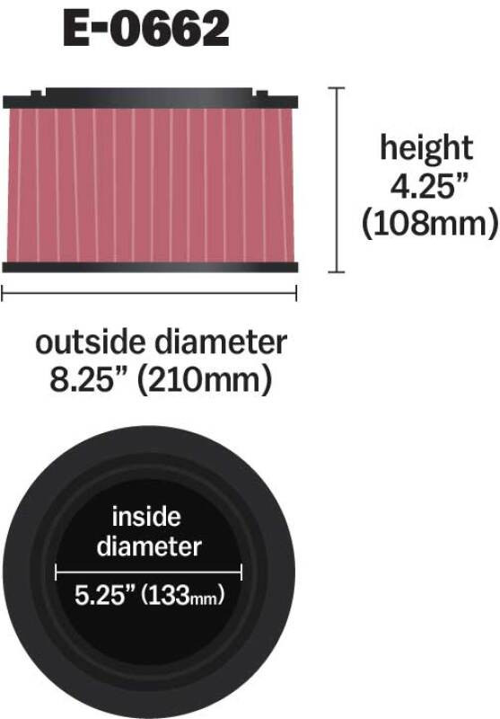 K&N Replacement Round Straight Air Filter for 12-15 Ford Ranger - E-0662