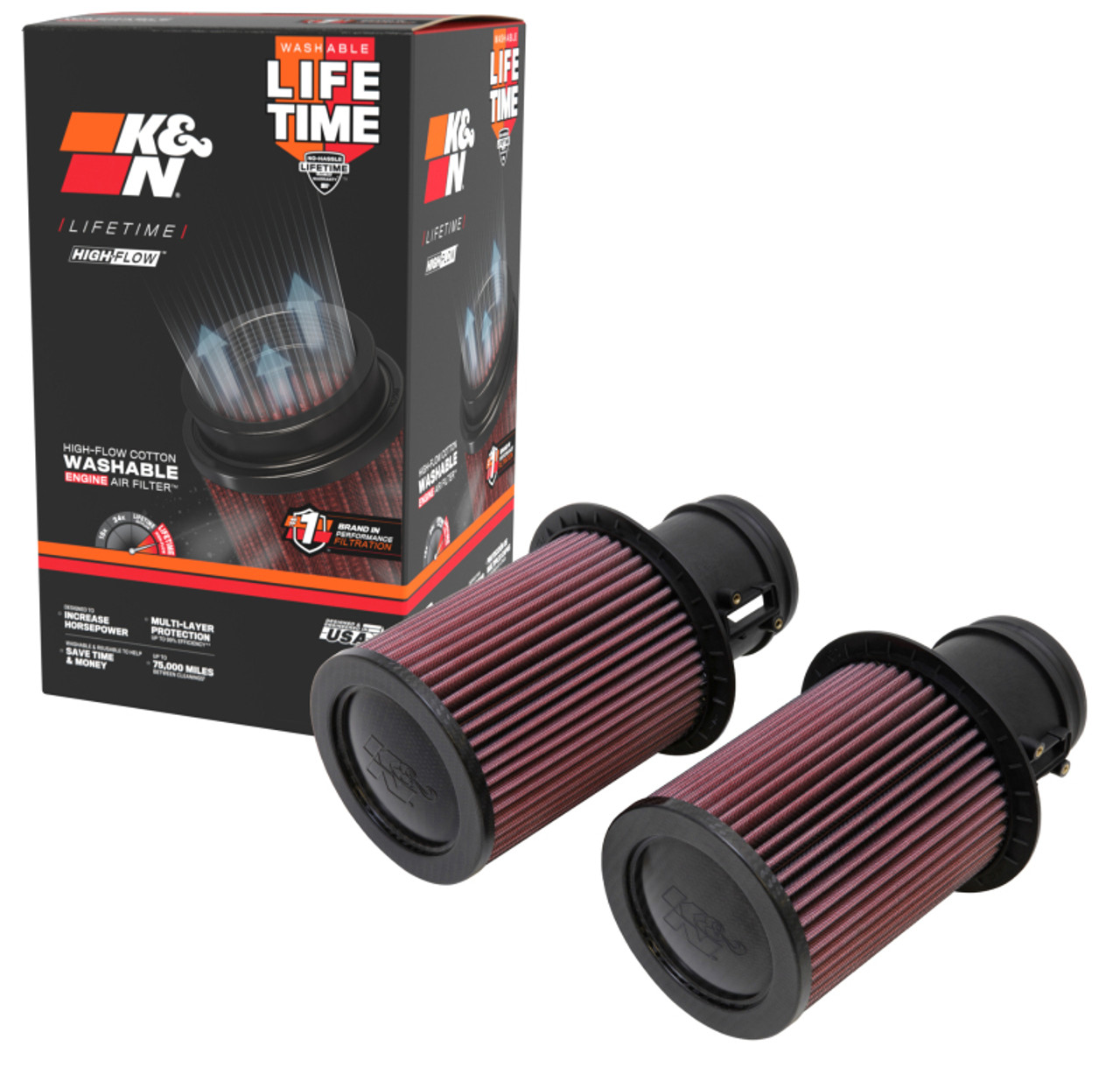K&N Replacement Air Filter for 09-13 Audi R8 5.2L V10 / 09-13 Lamborghini Gallardo 5.2L V10 - E-0669