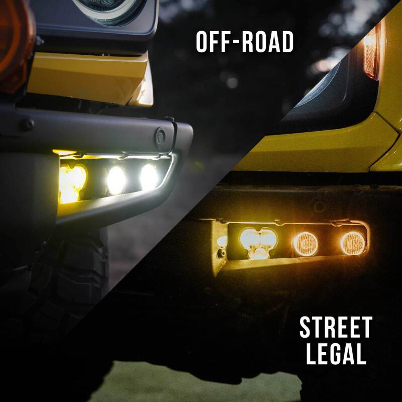 KC HiLiTES 2021+ Ford Bronco FLEX ERA 3 Dual Mode SAE Fog Light Pocket Kit - 97168