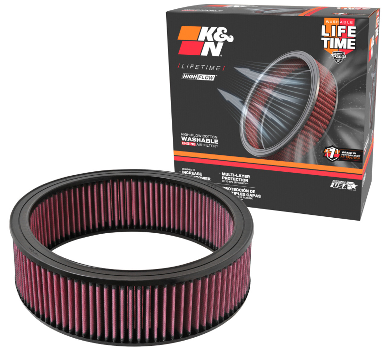 K&N Replacement Air Filter GM CARS & TRUCKS, 1968-97 - E-1500