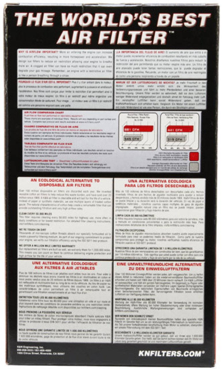 K&N Oval Air Filter - 8-7/8in L 5-1/4in W 6in H - E-3491