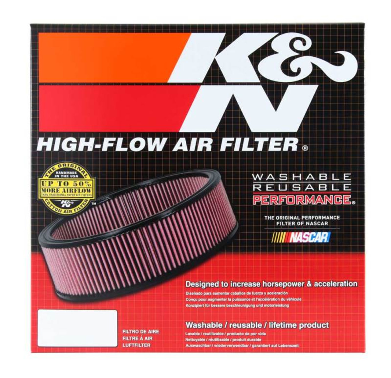K&N Replacement Air Filter Round 9in OD 7-1/2in ID 5in H - E-3650