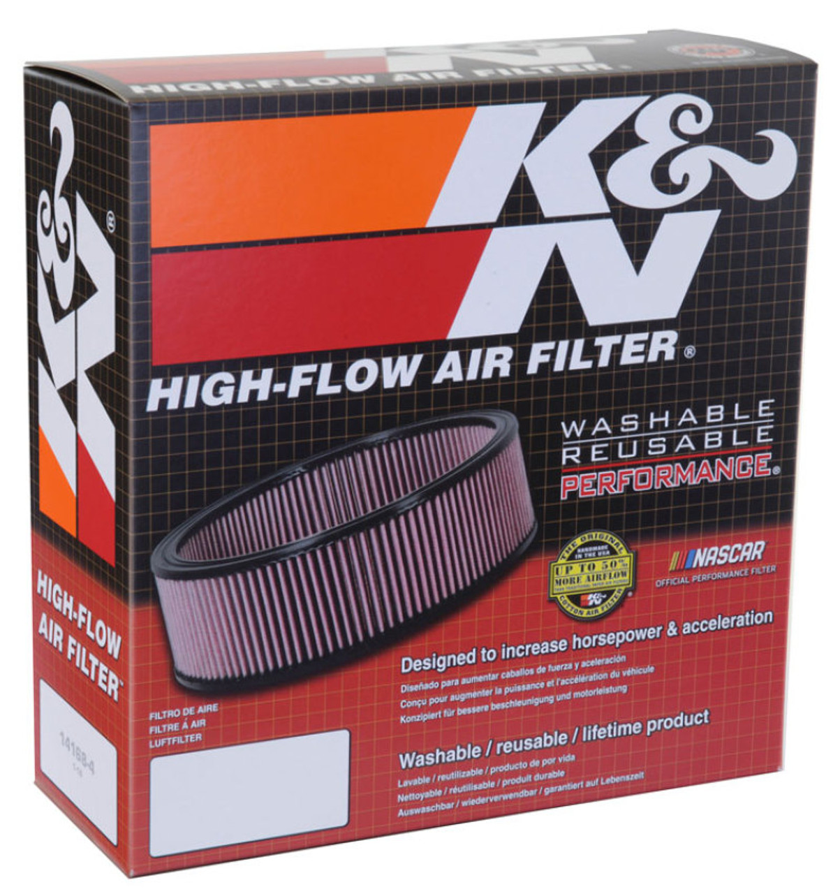 K&N Universal Oval Air Filter 12in Length x 5-1/4in Width x 3-1/4in Height - E-3671