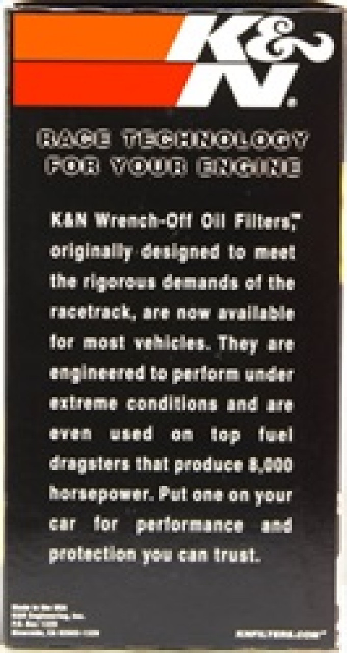 K&N Oil Filter OIL FILTER; AUTOMOTIVE - HP-6001