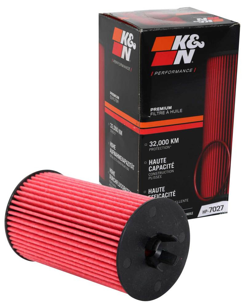 K&N Performance Oil Filter for 09-19 GM 1.4L / 1.6L / 1.8L w/ Hengst Filter Housing - HP-7027