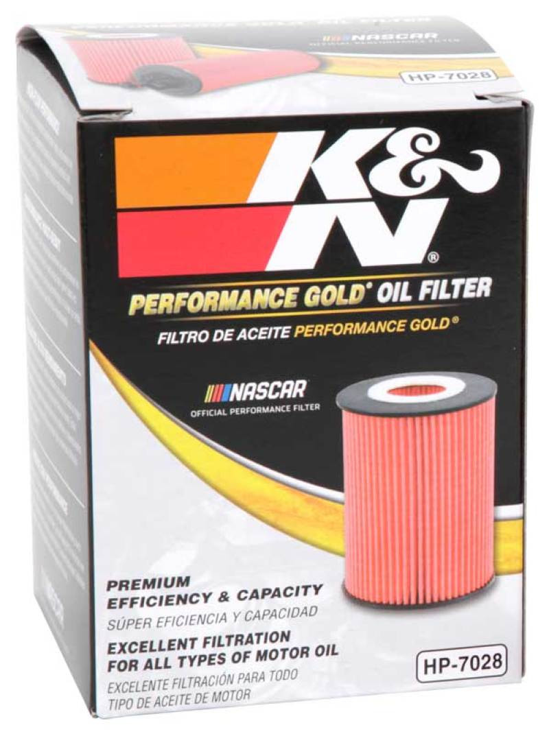 K&N Performance Oil Filter for 2010+ Mercedes Benz GLE350D 3.0L V6 DSL 2.75in OD x 3.625in H - HP-7028