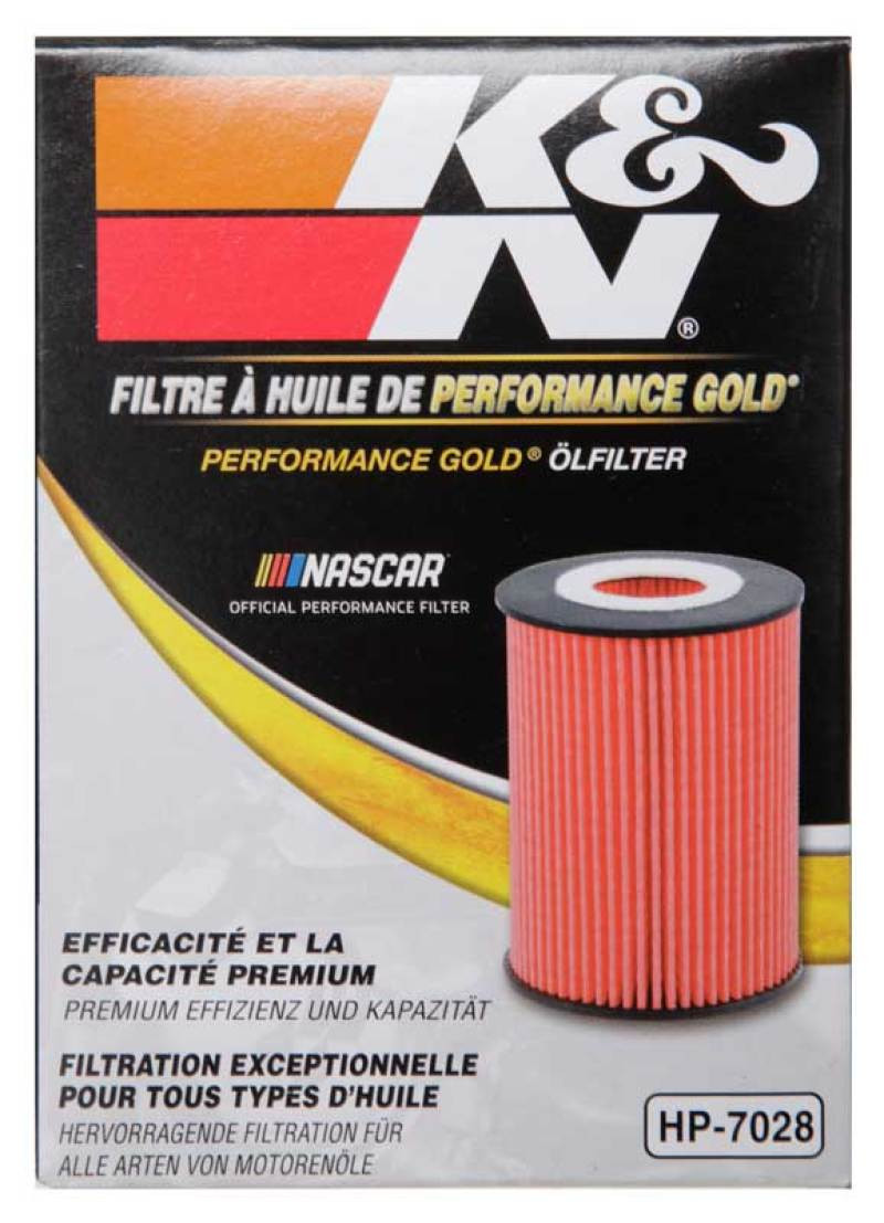 K&N Performance Oil Filter for 2010+ Mercedes Benz GLE350D 3.0L V6 DSL 2.75in OD x 3.625in H - HP-7028