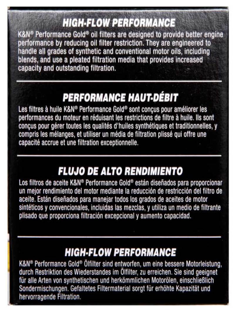 K&N Performance Oil Filter for 15-16 Hyundai Genesis Sedan 3.8L V6 - HP-7035