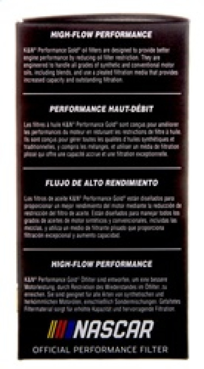 K&N Performance Oil Filter for 2019 Audi A3 2.0L - HP-7038