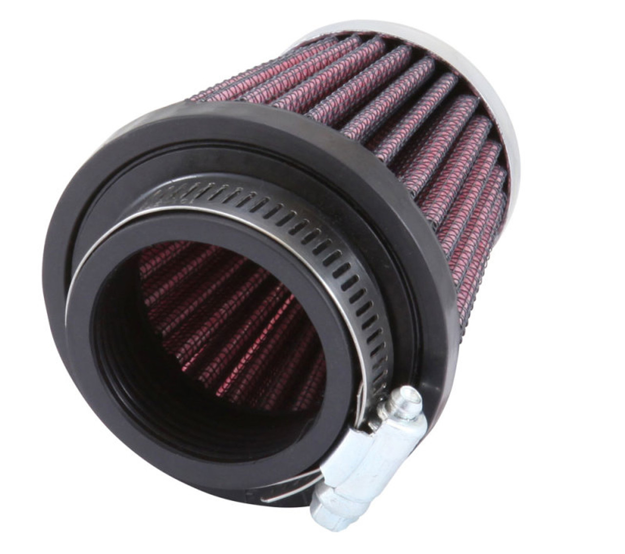 K&N Universal Chrome Filter-Round Tapered-1.688in Flange ID x 2in Top OD x 3in Base OD x 2.75in H - RC-1070