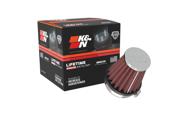 K&N Universal Chrome Filter 2 1/8 inch FLG / 3 inch Bottom / 2 inch Top / 3 inch Height - RC-2330