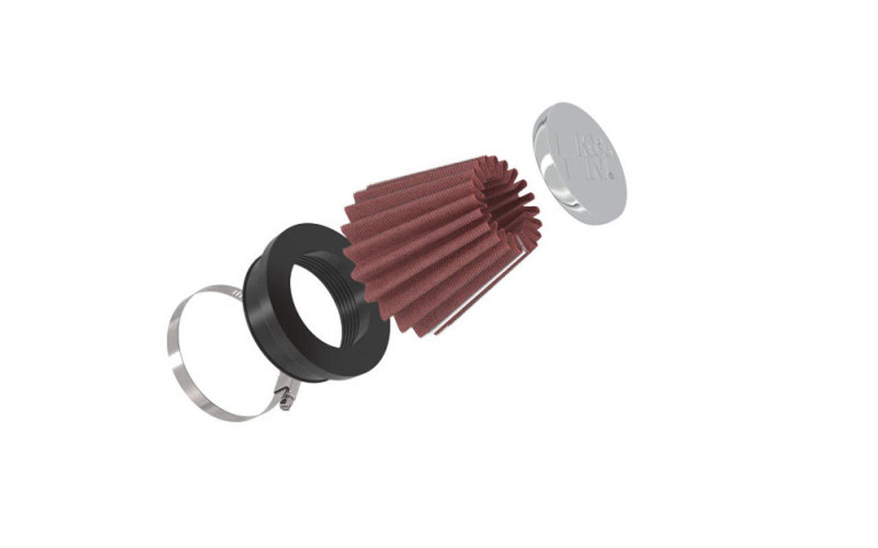 K&N Universal Chrome Filter 2.125 in Flange ID / 3in Base OD / 2in Top OD / 2.75in Height - RC-2340