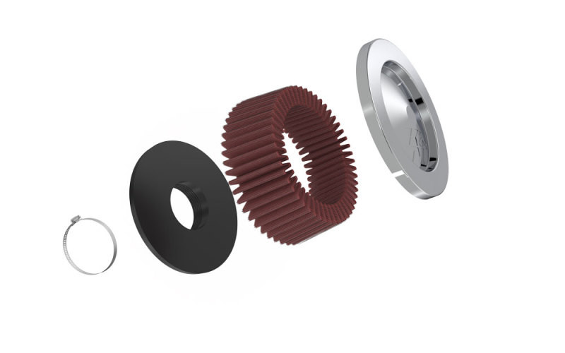 K&N Universal Round Clamp-On Air Filter 2in. Flange / 5-3/8in. OD / 2in. Height - RC-2440