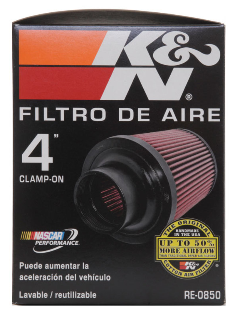 K&N Universal Air Filter (4in. Flange / 6in. Base OD / 4-5/8in. Top OD / 6in. Height) - RE-0850