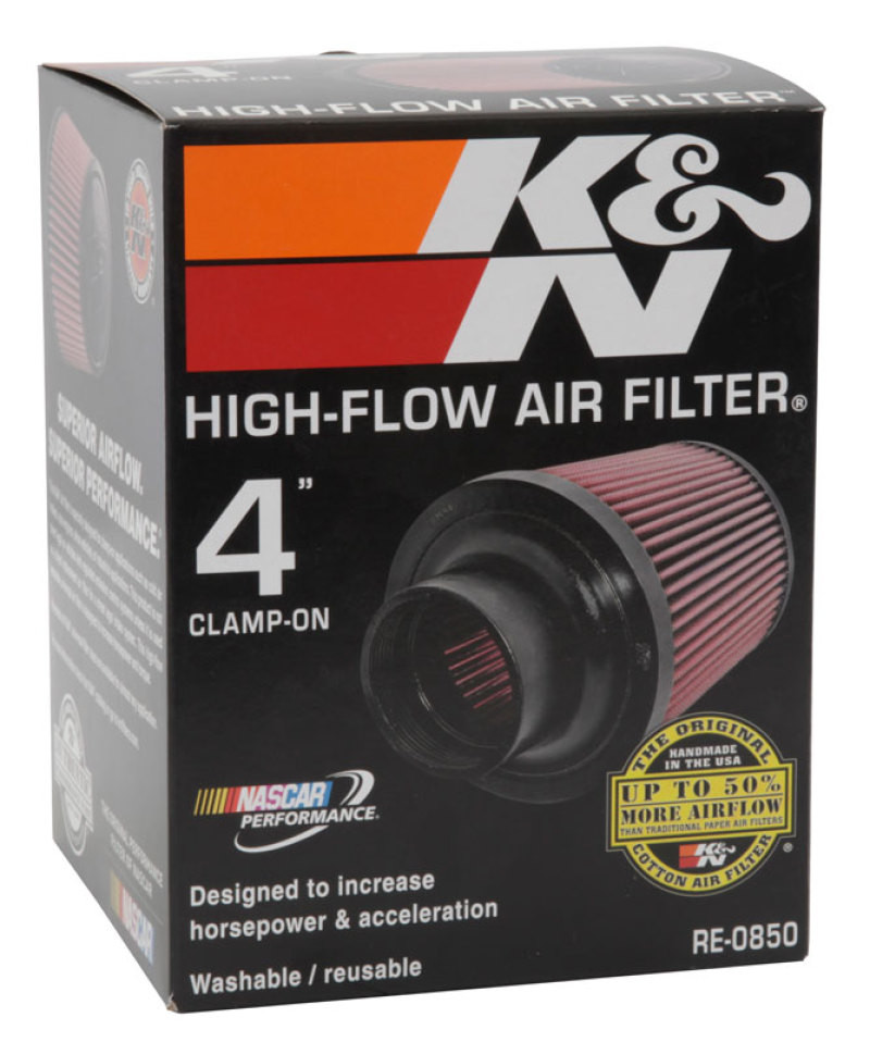 K&N Universal Air Filter (4in. Flange / 6in. Base OD / 4-5/8in. Top OD / 6in. Height) - RE-0850