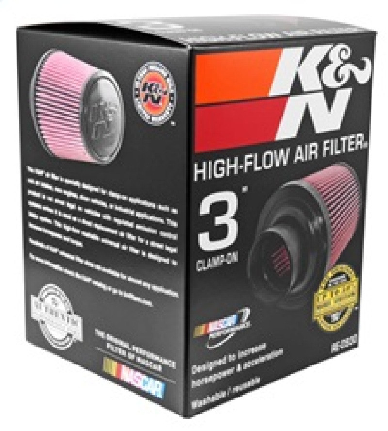 K&N Universal Rubber Filter - Round Tapered 6in Base OD x 3in Flange ID x 6in H - RE-0930