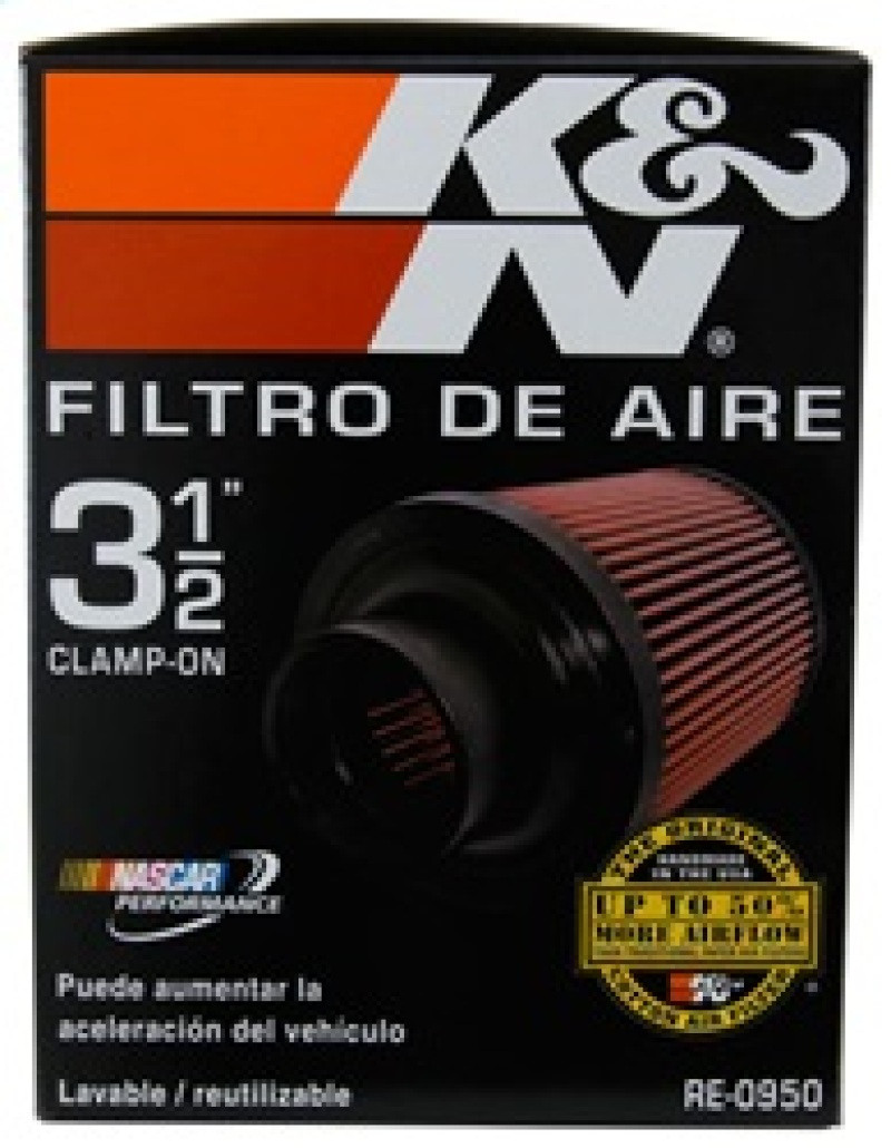 K&N Universal Rubber Filter 3 1/2inch ID FLG / 6inch Base / 4-5/8inch Top / 6inch Height - RE-0950