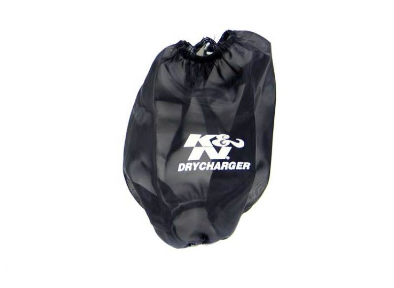 K&N Black Drycharger Round Tapered Air Filter Wrap 5in Top ID / 7.5in Base ID / 8in Height - RF-1020DK