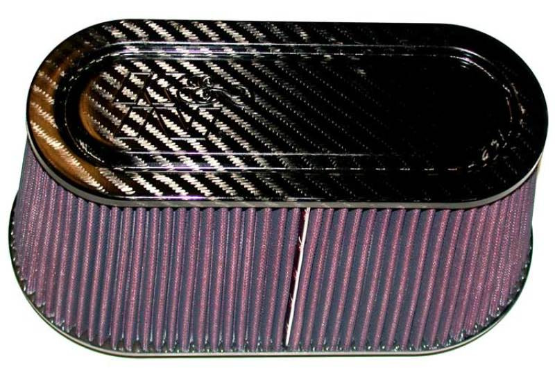 K&N Universal Carbon Fiber Top and Base Filter 12in x 6in Base / 9.938in x 3.938in Top / 6in Height - RP-5115