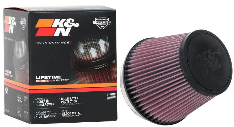 K&N Universal Clamp-On Air Filter 6in FLG / 7-1/2in B / 5in T / 6in H - RU-1036