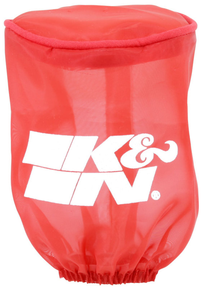 K&N Drycharger Air Filter Wrap - Round Straight - Red Closed Top 3in Inside Dia x 4in Height - RU-1280DR