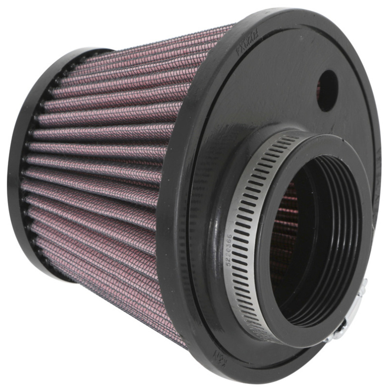 K&N Universal Clamp-On Air Filter 2.375in Flg ID x 5.21875in B OD x 3.5in T OD x 3.75in H - RU-1624