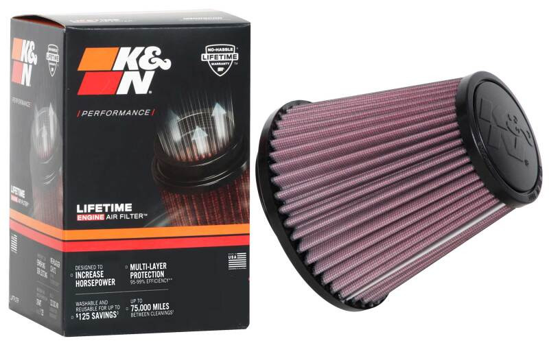 K&N Universal Clamp-On Air Filter 3-1/4in FLG / 5-3/4in B / 3-1/2in T / 5-7/16in H - RU-1637