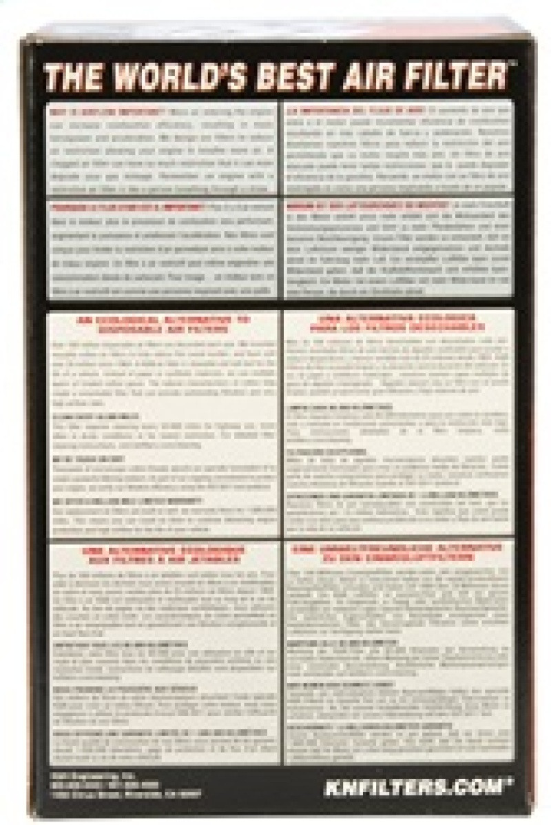 K&N Filter Universal  Filter 2 3/8 inch Dual Flange 107mm C-C 3 inch Height - RU-2970
