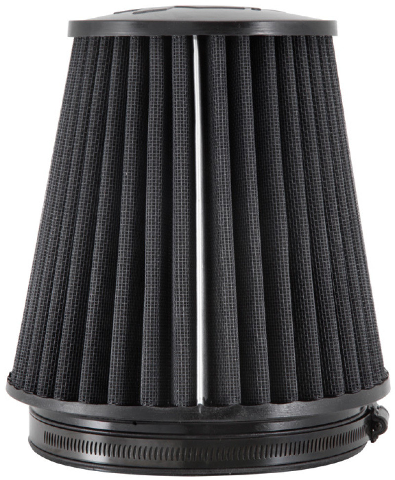 K&N Universal Rubber Filter Round Tapered 6in Flange ID x 7.5in Base OD x 5.25in Top OD x 8in Height - RU-3101HBK