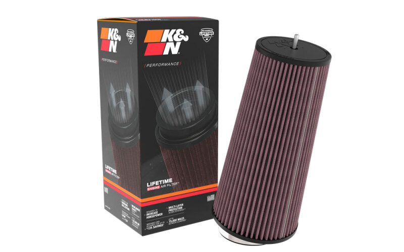 K&N Universal Clamp-On Air Filter 3-1/2in FLG - 5-3/4in B - 12-1/8in H - RU-3310
