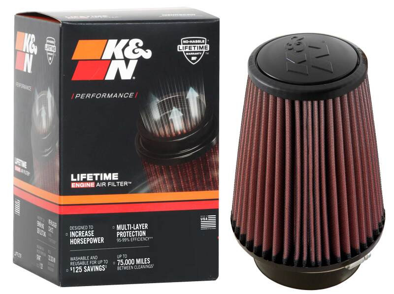 K&N Universal Clamp-On Air Filter 4in FLG / 6in B / 4in T / 7in H - RU-4680