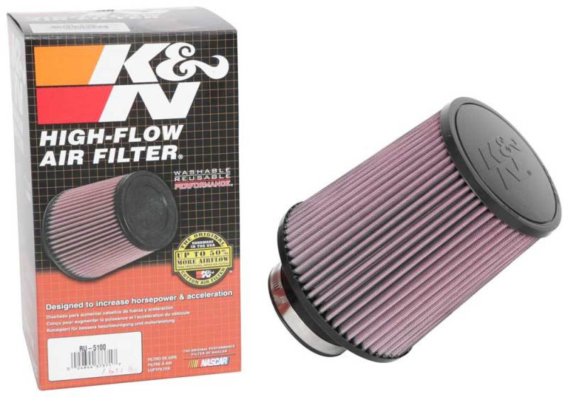 K&N Universal Clamp-On Air Filter 3-1/8in FLG / 6in B / 5in T / 7in H - RU-5100