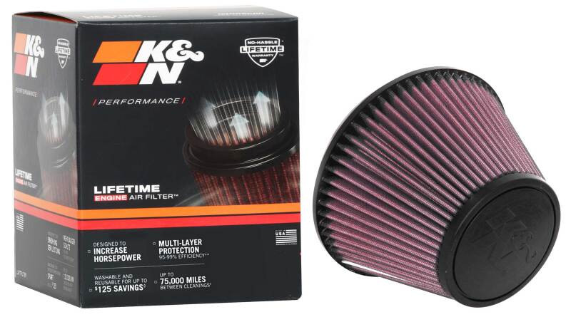 K&N Universal Clamp-On Air Filter 6in FLG / 7-1/2in B / 4-1/2in T / 5in H - RU-5138