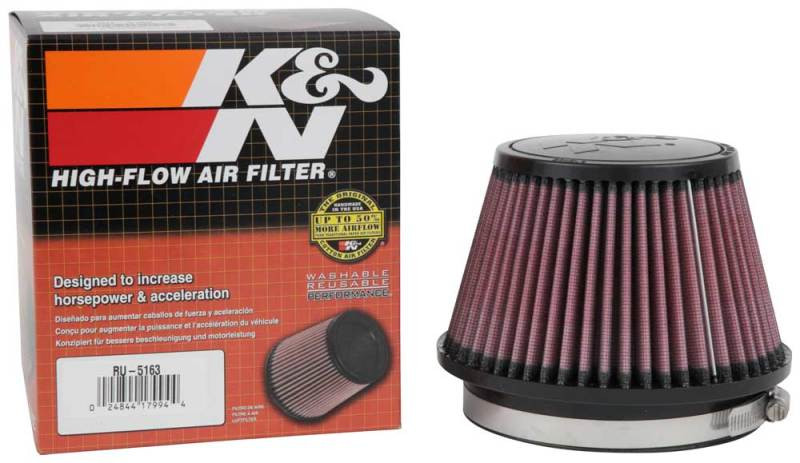 K&N Universal Rubber Filter 5in Flange ID x 6.5in Base OD x 4.5in Top OD x 4.125in Height - RU-5163