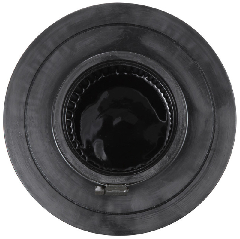 K&N Universal Rubber Filter-Round Tapered 4in Flange ID x 8in Base OD x 6.625in Top OD x 8in H - RU-5171HBK