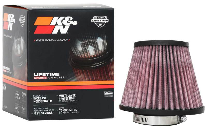 K&N Universal Clamp-On Air Filter 2-3/8in. FLG / 5-3/16in. B / 3-1/2in. T X 4-11/32in. H - RU-8490